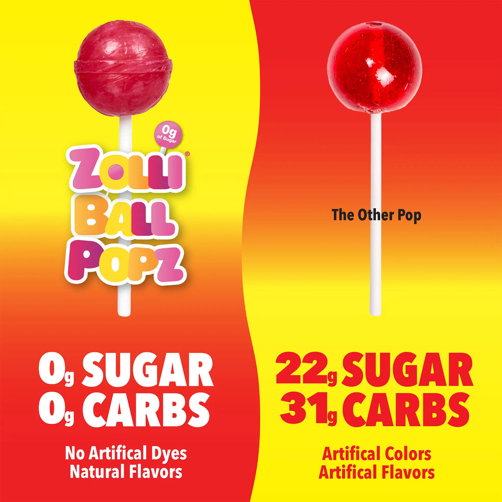Zolli® Ball Popz Sugar Free Lollipops Blue Raspberry 5.2oz