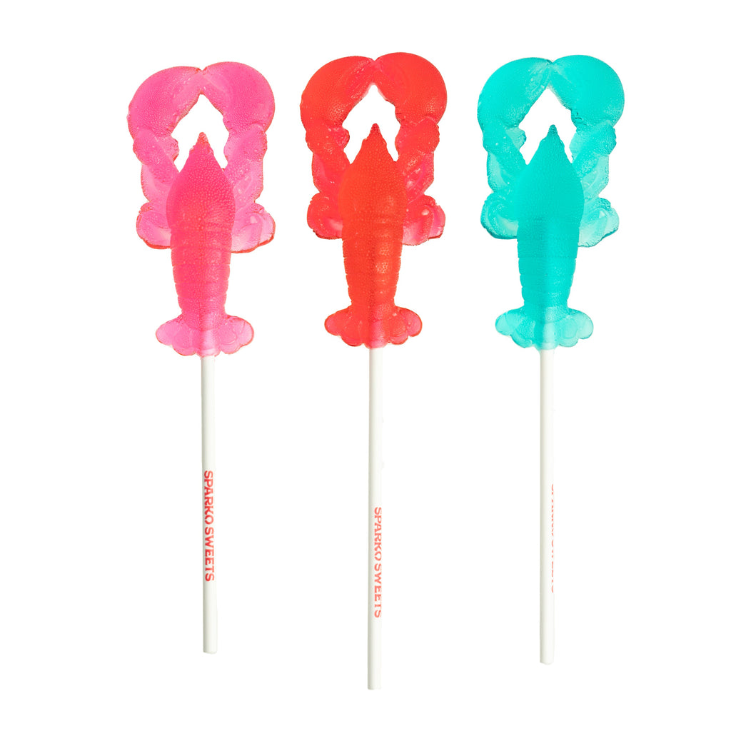Baby Blue Big Lobster Lollipops - Blue Raspberry (24 Pieces)