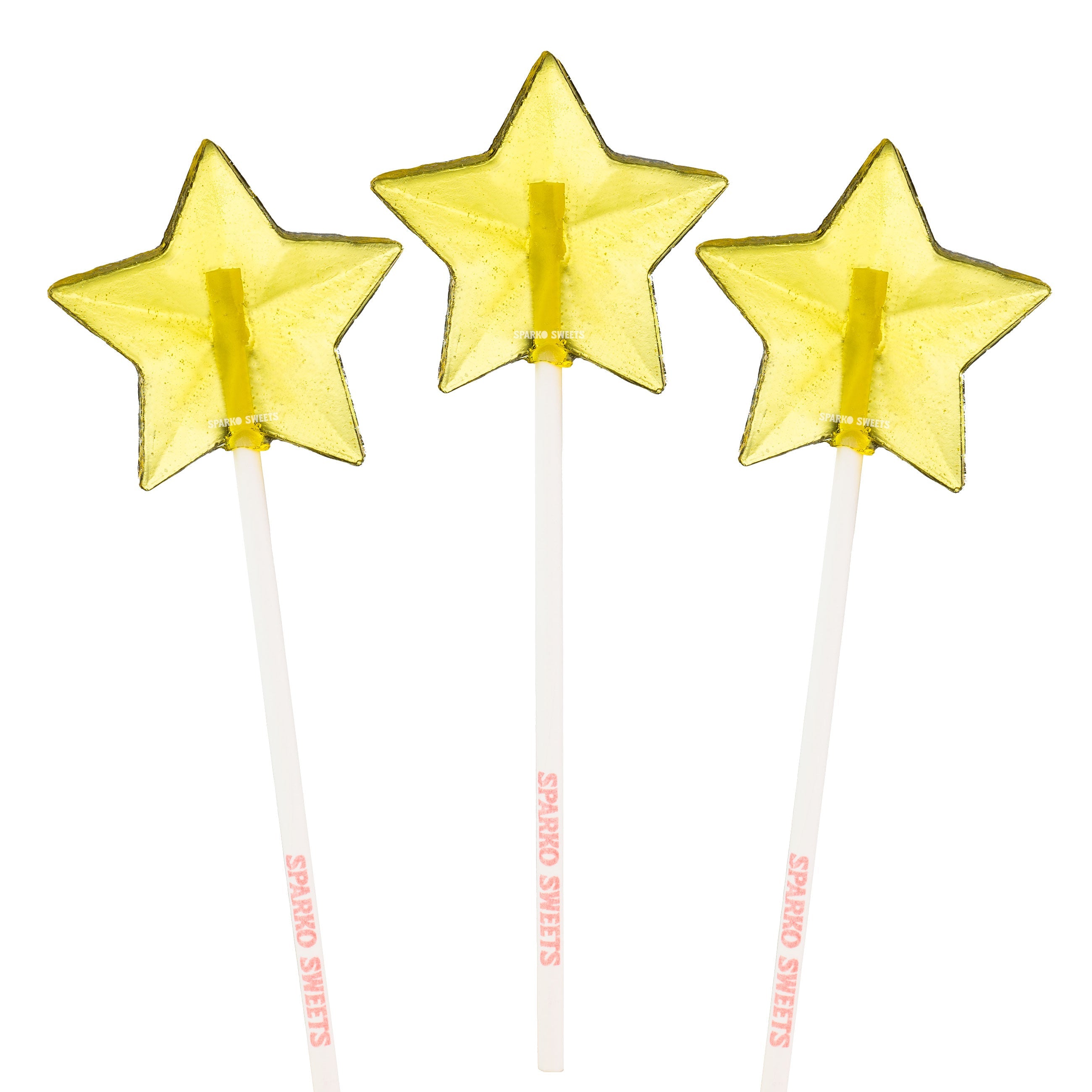 Yellow Star Lollipops - Peach Flavor (24 Pieces)