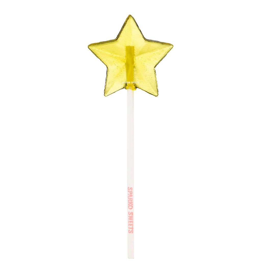 Yellow Star Lollipops - Peach Flavor (24 Pieces)