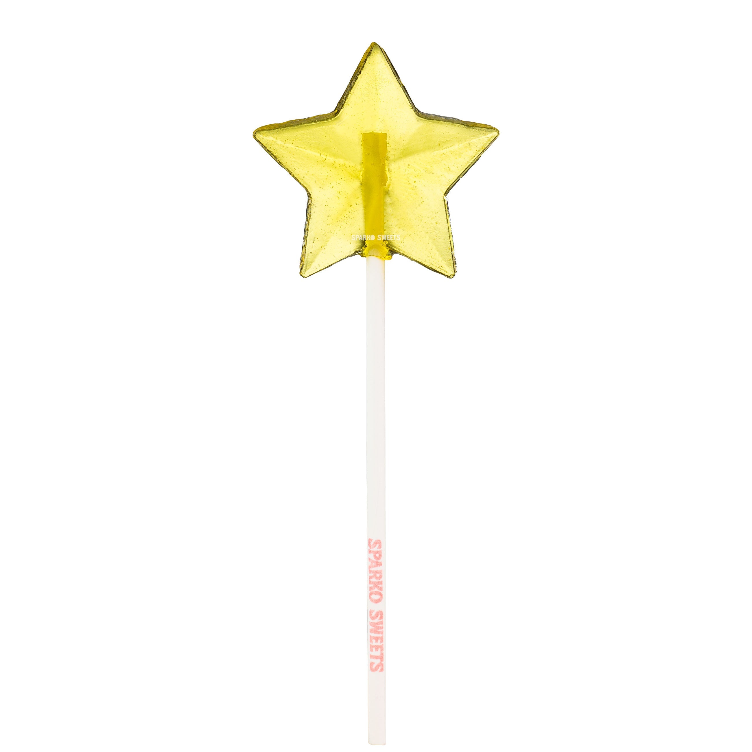 Yellow Star Lollipops - Peach Flavor (24 Pieces)